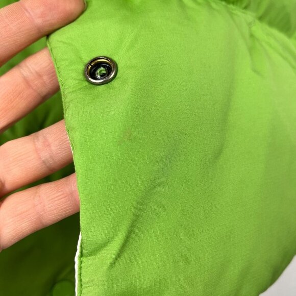 American Eagle Down Fill Reversible Puffer Vest Women S Y2K Kelly Green Rave AEO - Picture 16 of 16